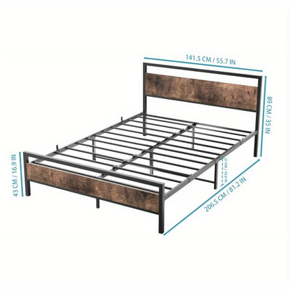 Metalen Bedframe – Bedbodem – Bedframe Staal – Slaapkamer Bed – Tweepersoonsbed Frame – 140x200 cm – Stevig & Ruimtebesparend Design