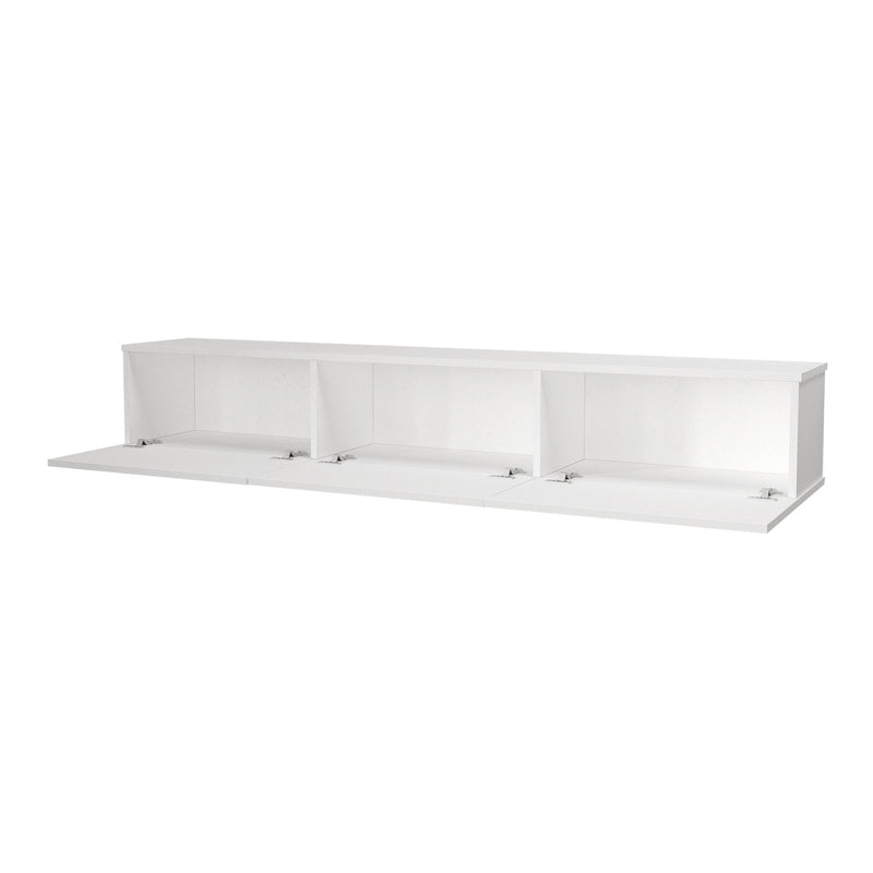 TV Meubel – TV Kast – Televisiekast – Meubel – Media Meubel – Zwevend Ontwerp – 180x31x29,5 cm – Wit Spaanplaat