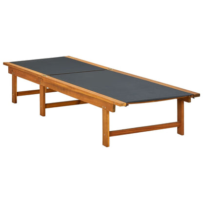 Ligstoel – Tuinstoel – Loungestoel – Ligbed – Verstelbare Rugleuning – Acaciahout – Waterbestendig Textiel