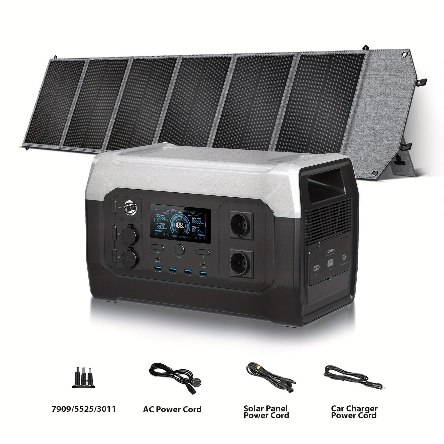 Powerbank – Draagbare Powerstation – Zonnecel Generator – Energiecentrale – Camping Accu – 1800W Nominaal – 3600W Piekvermogen – 1024Wh LifePO4 Batterij – Inklapbaar Zonnepaneel Optie – Snelladen & UPS Functionaliteit