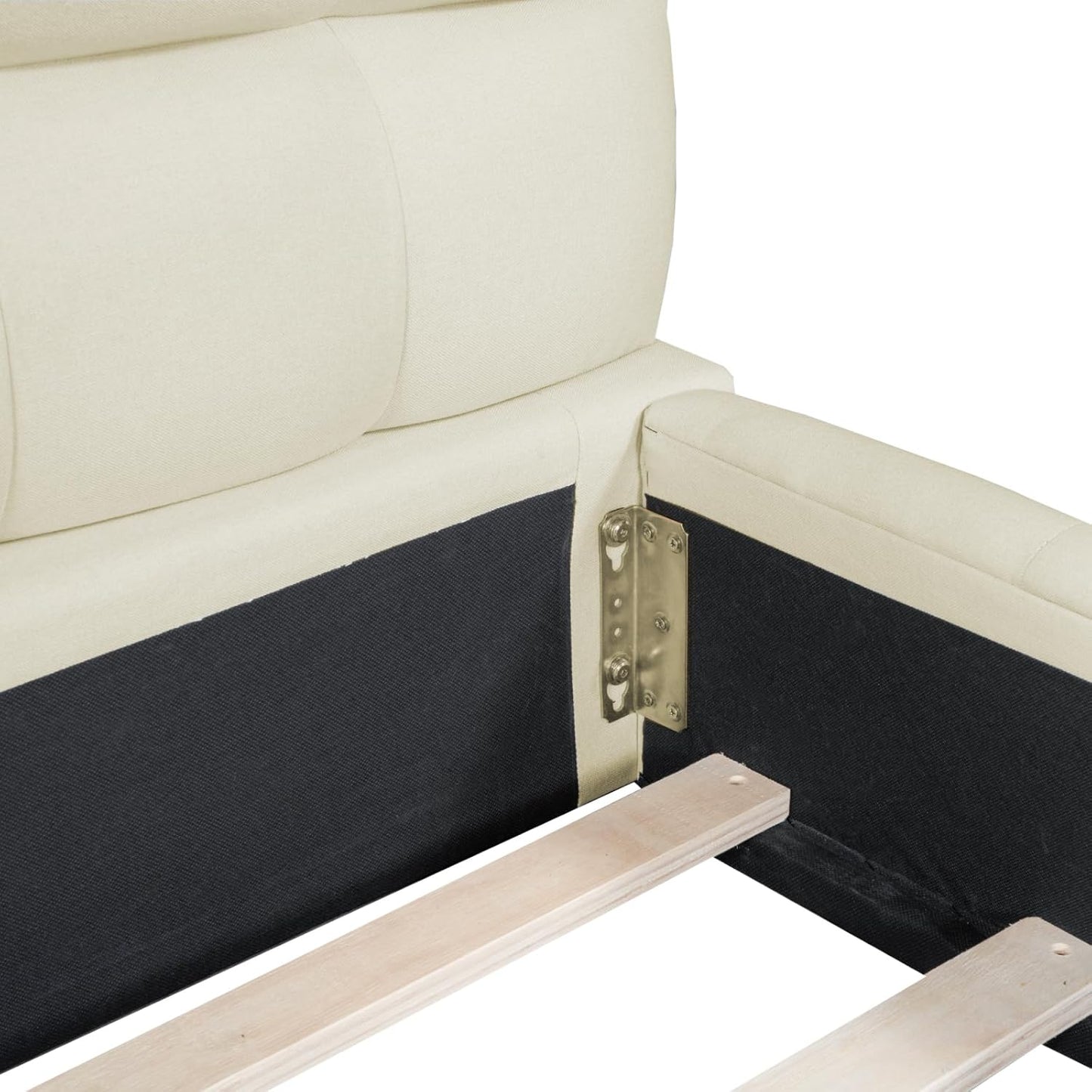 Tweepersoonsbed – Gestoffeerd Bed – Bedframe – Slaapbank – Boxspring – 140x190 cm – Ademend Linnen Stof – Comfortabel Hoofdbord