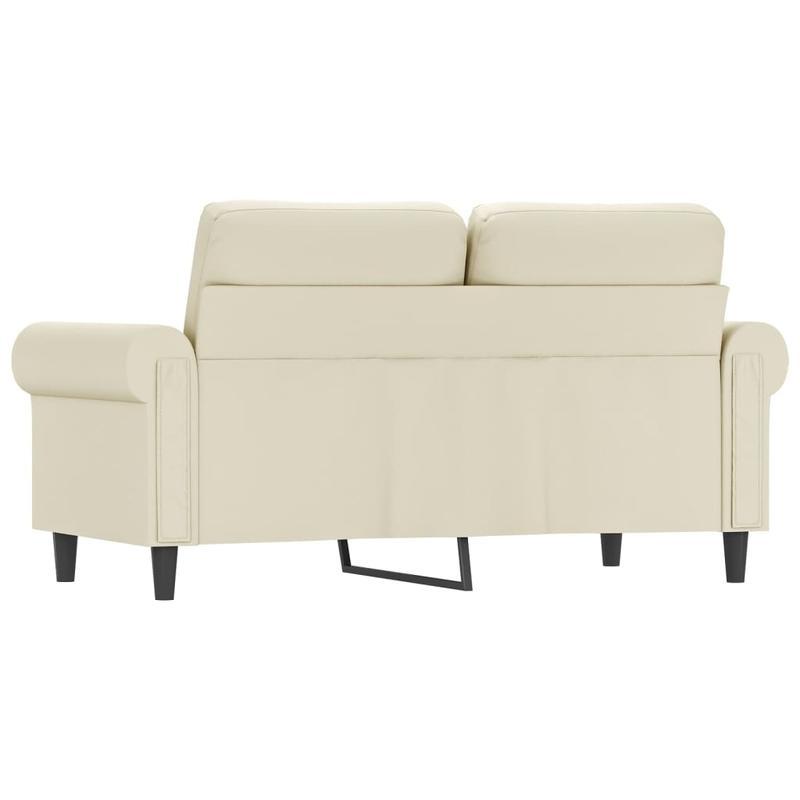 2-Zits Bank – Loveseat – Tweezitsbank – Zitbank – 2-Persoons Bank – Creme Kleur – Synthetisch Leer – Compact 120 cm breed