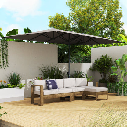 Buitendorpel – Terrasparasol – Dubbele Parasol – Tuinparasol – Balkonparasol – Groot formaat 451 x 264 cm – UV-bestendig 200 g/m² polyester