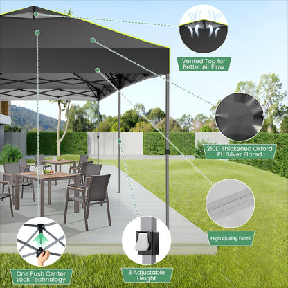 Pop-up Partytent 3x6m – Vouwtent – Evenementtent – Feesttent – Marktstand – Zes Afneembare Zijwanden – Fluorescerende Strepen
