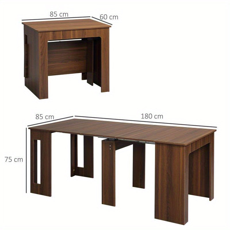 Inklapbare eettafel – Uitklapbare tafel – Klaptafel – Opklapbare eetkamertafel – Landelijke eettafel – Opbergruimte onder blad – Massief hardhout – 180x85x75 cm – Snelle montage