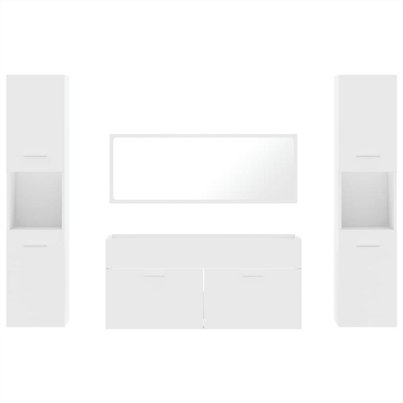 Badkamermeubel Set – Badkamerkast – Wastafelmeubel – Opbergmeubel – Toiletkast – Wit – Waterbestendig – Vochtbestendig