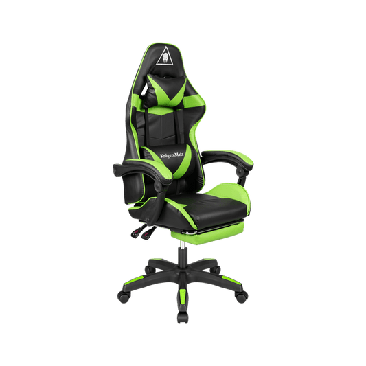 Gaming Stoel – Game Stoel – Bureaustoel – Draaistoel – Speelstoel – Verstelbare Rugleuning 145° – Eco-Leren Bekleding Met Massagefunctie - Zwart/Groen