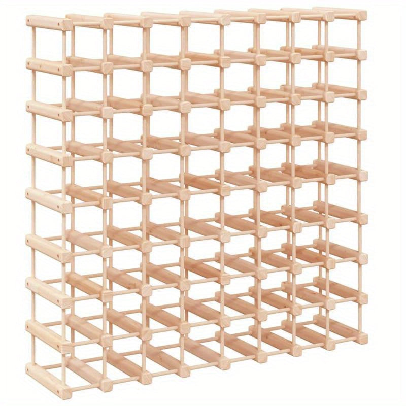 Wine Rack for 72 Bottles Measuring 90.5X23X90.5 Cm Made of Solid Pine Wood. The Wine Storage Rack Is Ideal for Use in Bars, Wine Cellars, Kitchens, Restaurants, And More.