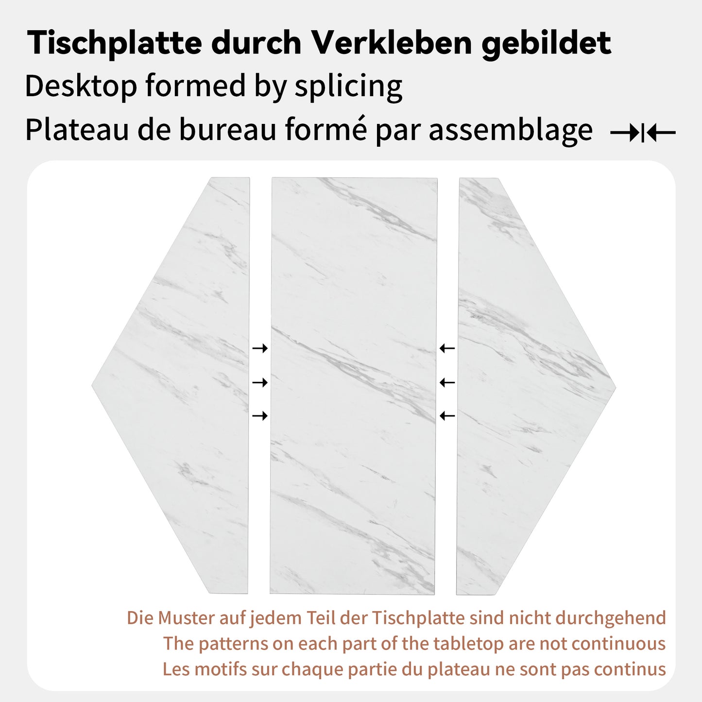 Zeshoekige Eettafel – Hexagonale Tafel – Woonkamertafel – Design Eettafel – Keukentafel – Marmerlook MDF Blad – Stevig Zwart Metalen Onderstel