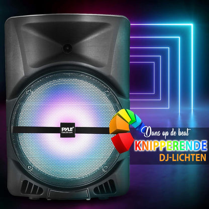 Bluetooth Speaker – Party Speaker – Draagbare Speaker – DJ Speaker – Portable Speaker Met Wieltjes – 800W Vermogen – LED Partyverlichting & FM Radio