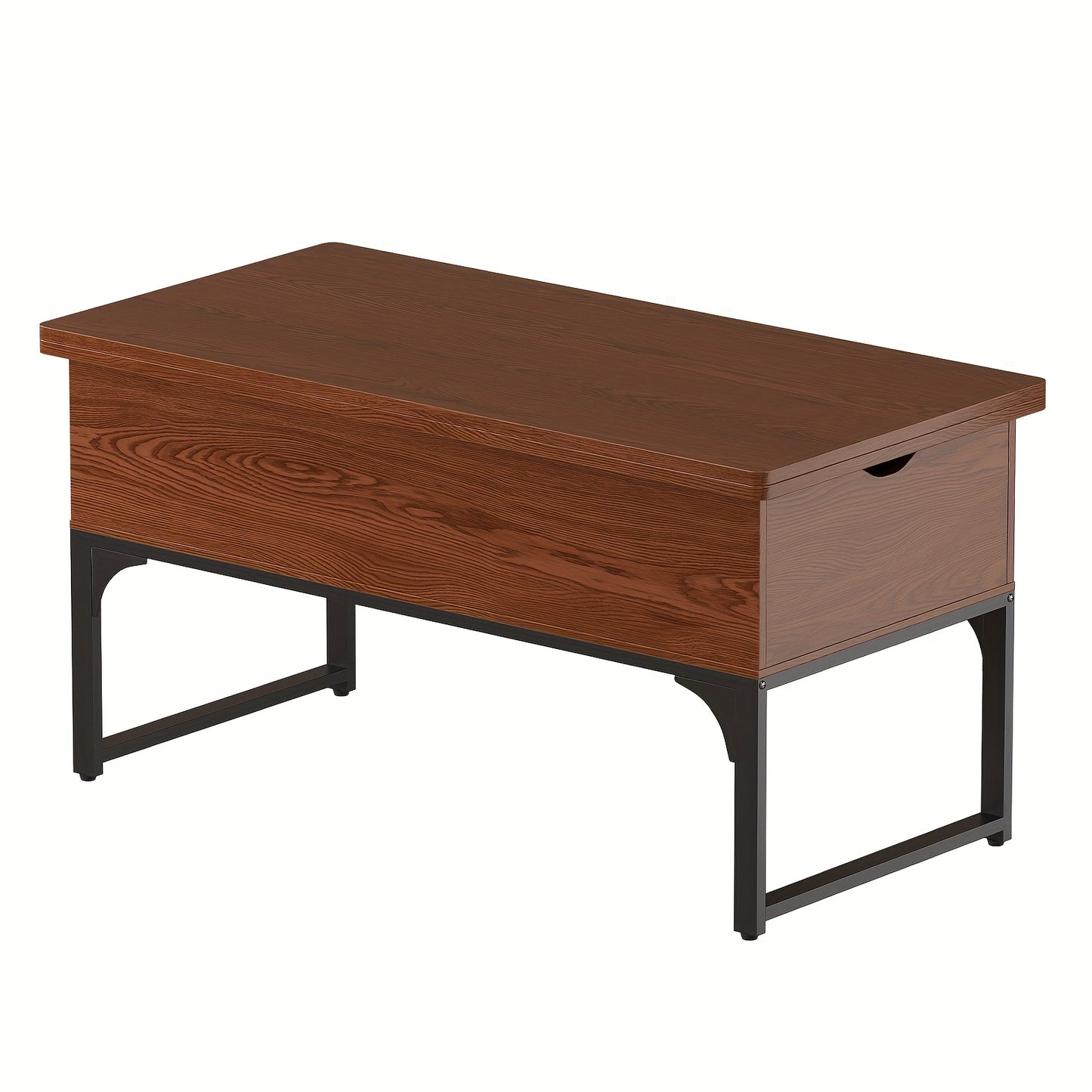 Salontafel Verstelbaar – Koffietafel – Woonkamertafel – Bijzettafel – Tafeltje – In Hoogte Verstelbaar – Verstelbaar Tafelblad Met Opbergruimte – Hout En Stalen Frame Met Soft-Close Mechanisme