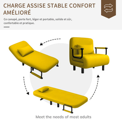 Zithoekbed – Slaapbank – Slaapstoel – Slaapfauteuil – Slaapzetel – Verstelbare Rugleuning – Comfortabele Memory Foam Kussens – Stevige Gouden Armleuningen – Grasgroen