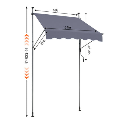 Uitschuifbare Zonwering – Terrasluifel – Zonnescherm – Balkonzonwering – Patio Rolluik – Verstelbaar 150x120 cm – UV80+ Bescherming