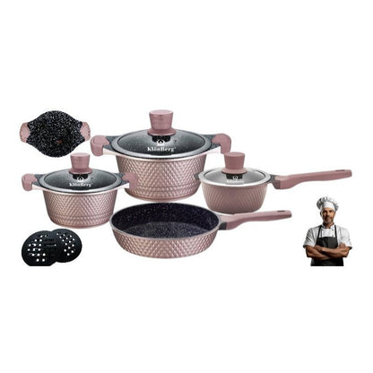 7-delig Pannenset – Kookpannen – Pannen – Koekenpannen – Sauskommen – Non-Stick Coating – Geschikt voor Alle Vuurtypes