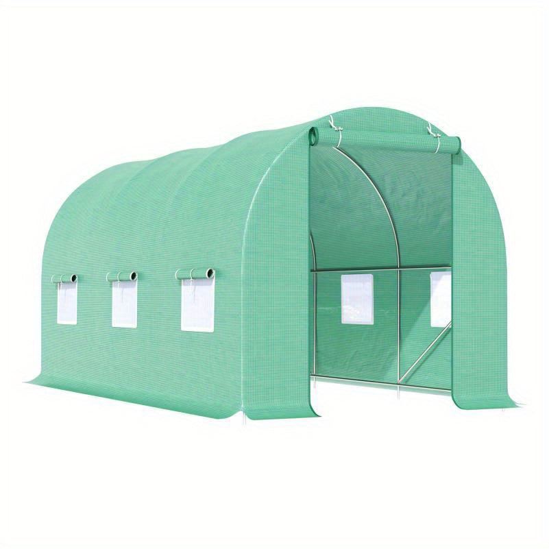 Kweekkas – Broeikas – Tuinkas – Kweektunnel – Serre – Ruime Kweektunnel 445x190x200 cm – Transparante Panelen – Stevig PE Frame