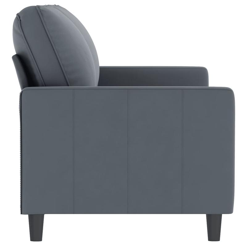 Bankstel – 2-Zitsbank – Slaapbank – Hoekbank – Zetel – Donkergrijs Velours – Compact 140 cm – Hardhouten Frame