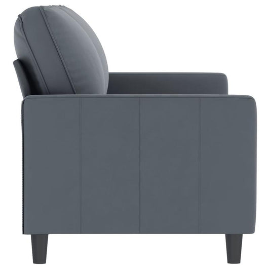 Bankstel – 2-Zitsbank – Slaapbank – Hoekbank – Zetel – Donkergrijs Velours – Compact 140 cm – Hardhouten Frame