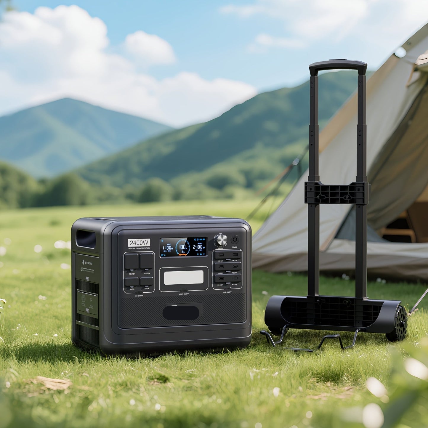 Draagbare Powerstation – Mobiele Generator – Noodstroom – Zonne-accu – 2048Wh Capaciteit – 2400W Output