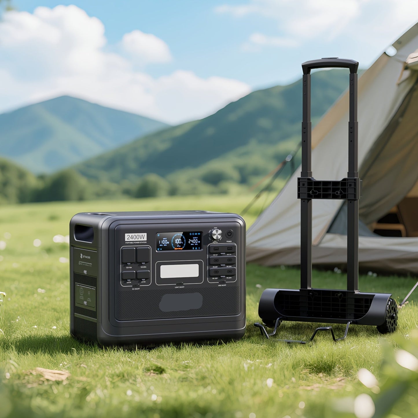 Draagbare Powerstation – Mobiele Generator – Noodstroom – Zonne-accu – 2048Wh Capaciteit – 2400W Output