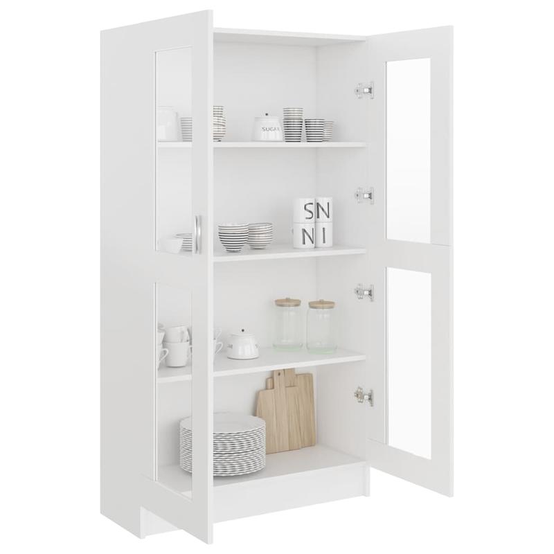 Modern -Standing Showcase Cabinet with Shutter Doors - Particleboard, Assembly, Spacious Display Suitable for & Office Decor - Wood Material (Standalone)