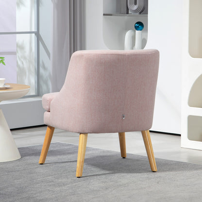 Scandinavische Accentstoel – Fauteuil – Zitzak – Designstoel – Velvet Stoel – Zachte Velvet Bekleding – Stevig Hevea Houten Frame – Beige – 63x69x79,5 cm