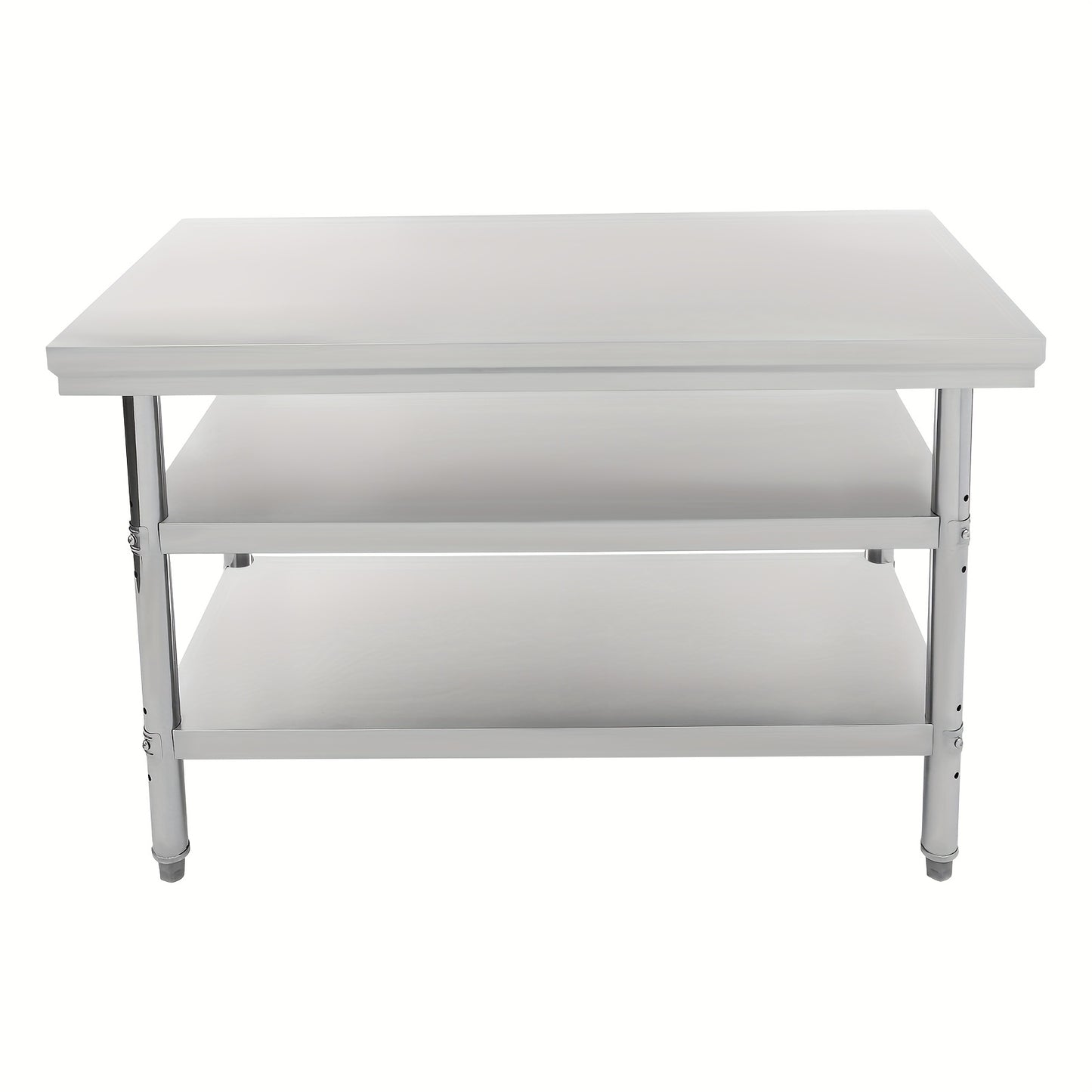 Werktafel – Werkbank – Keukentafel – RVS tafel – Prep tafel – 3-laags Opbergniveau – 119x61 cm – 201 Roestvrij Staal – Draagkracht 99,8 kg