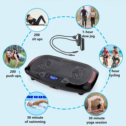Trilplaat – Vibration Plate – Fitness Machine – Slankapparaat – Trainingsapparaat – 120 Snelheden Touchbediening – Mute Motor 200kg Max Belastbaar – Zwart