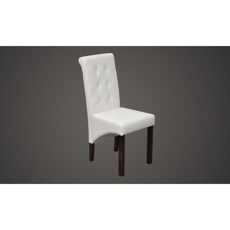 Eetkamerstoelen – Stoelen – Restaurantstoelen – Stapelstoelen – Designstoelen – Set Van 4 Wit – Synthetisch Leer – Comfortabel En Onderhoudsvriendelijk