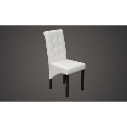 Eetkamerstoelen – Stoelen – Restaurantstoelen – Stapelstoelen – Designstoelen – Set Van 4 Wit – Synthetisch Leer – Comfortabel En Onderhoudsvriendelijk