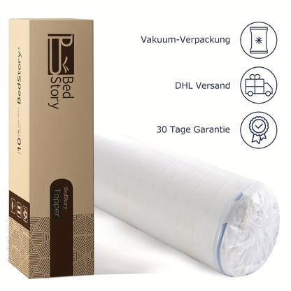 Matras Topper – Matrasverhoger – Slaaptopper – Schuimtopper – Gelmatras Topper – 180x200x10 cm – Wasbare Hoes – Ademend Gel Schuim