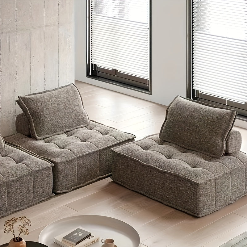 Zitzak – Bean Bag – Fauteuil – Lounge Stoel – Zitzakbank – Katoenmix Stof – Volledig Schuimvulling – Grijs