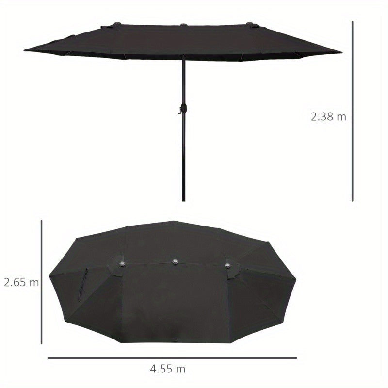 Parasol – Buitenscherm – Zonnescherm – Tuinparasol – Terrasparasol – Ovaal 460x270 cm – Water- en Windbestendig Doek