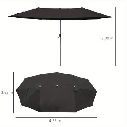 Parasol – Buitenscherm – Zonnescherm – Tuinparasol – Terrasparasol – Ovaal 460x270 cm – Water- en Windbestendig Doek
