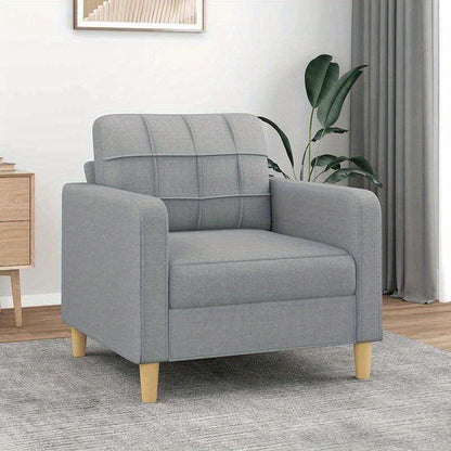 Fauteuil – Leunstoel – Zitzak – Relaxstoel – Lichtgrijs – Compact 60 cm – Stevig Hardhouten Frame