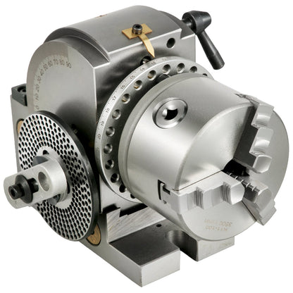 Deelkop Draaibank – Verdeelkop CNC – Indexeerkop Freesmachine – 3-Klauws Klauwplaat – 4 Inch Chuck – Verstelbare Hoek – HT200 Gietijzer Stabiel