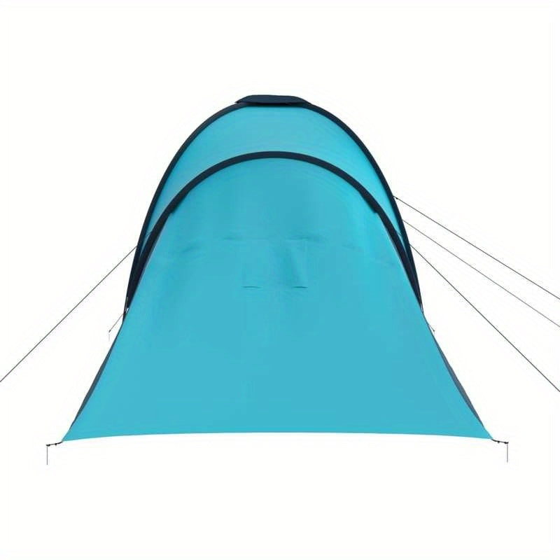 6-Persoons Campingtent – Bivak Tent – Kampeertent – Outdoor Tent – Backpack Tent – Lichtgewicht PVC – Hexagonaal Design – Blauw-Wit Gestreepte Binnenkant – Duurzaam Met Stabiele Stokken