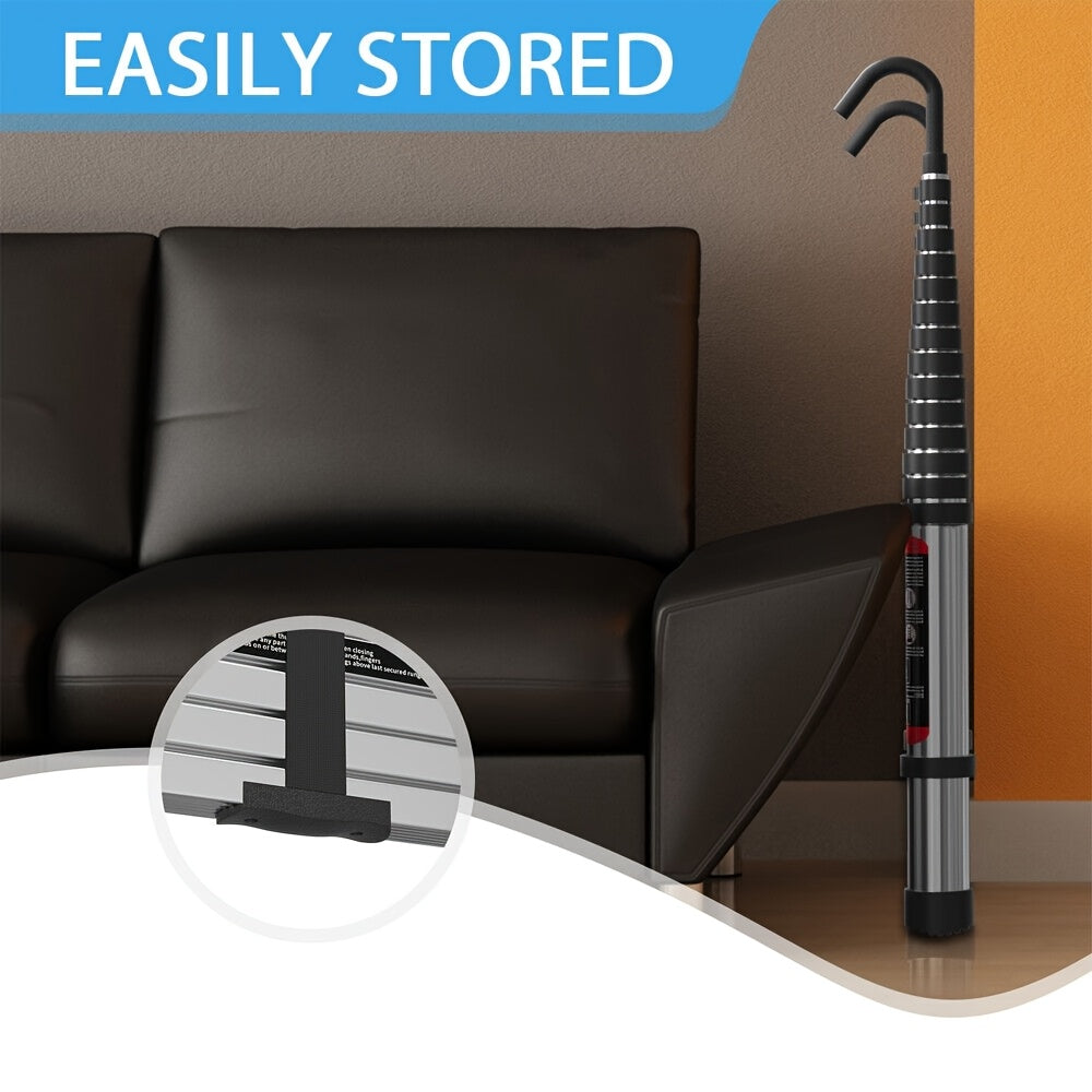 Uitklapladder – Vouwladder – Uitschuifladder – Telescopische Ladder – Trapladder – 6,2 Meter – Aluminium – Afneembare Haak – Max. Draagvermogen 150 kg – Antislipvoeten