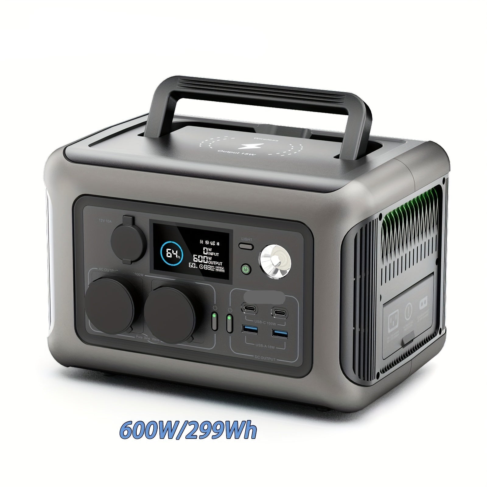 Draagbare Powerstation – Mobiele Batterij – Powerbank – Energiebron – Camping Accu – 299Wh LiFePO4 Batterij – 1200W Piekvermogen - QUORE