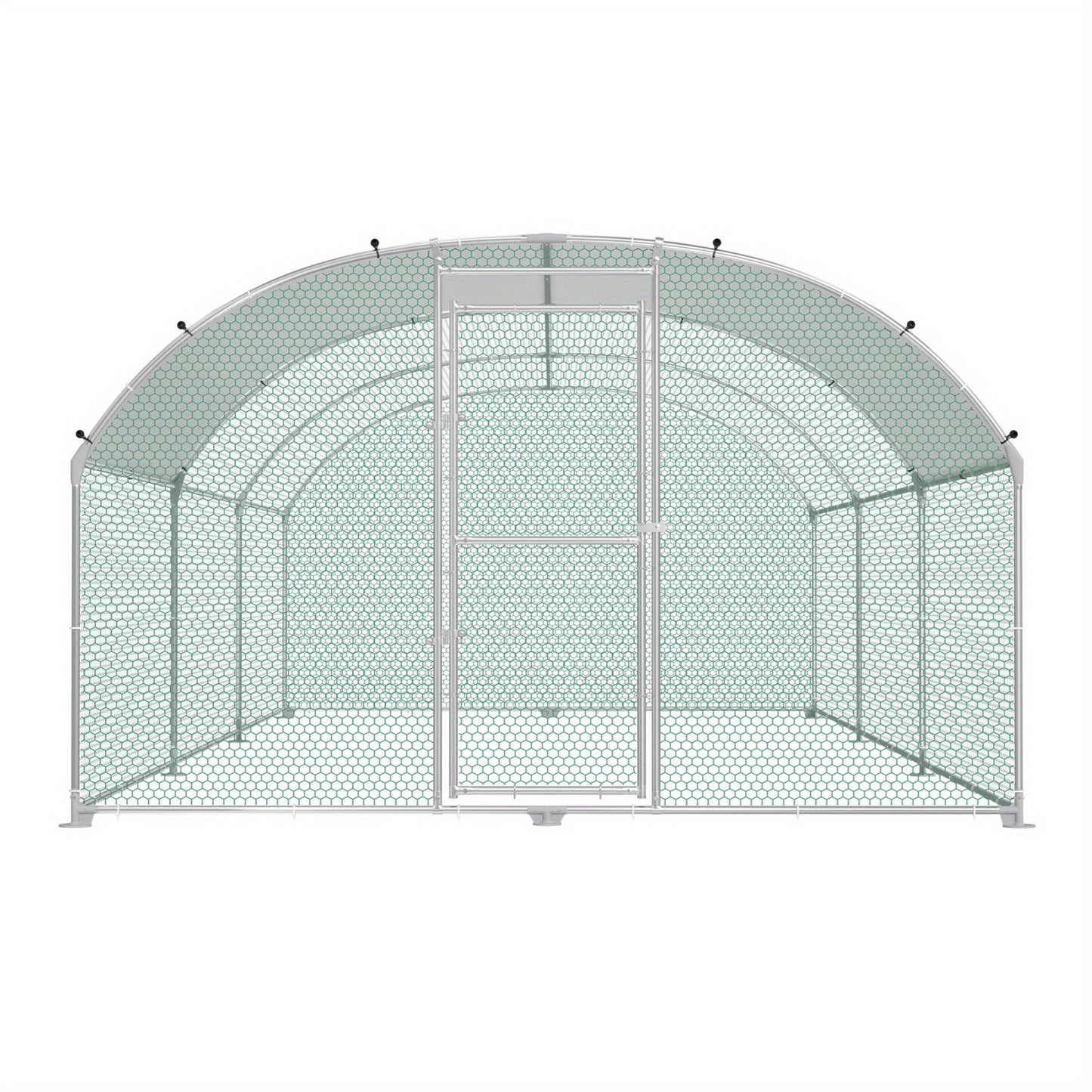 Kippenren – Kippenhok – Buitenren – Pluimvee Ren – Dierenren – 3x6 Meter – Verzinkt Stalen Frame – PE Koepeldak
