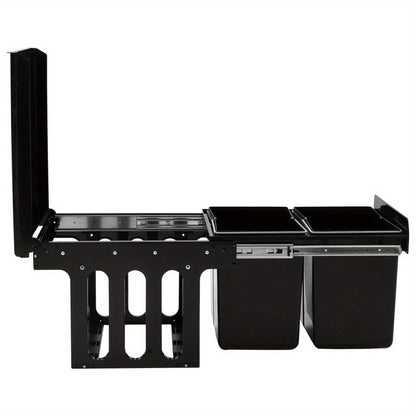 Onderkast Organizer – Afvalbak – Prullenbak – Afvalemmer – Keukenopberger – RVS 36 Liter – Soft-Close Dual Compartiment