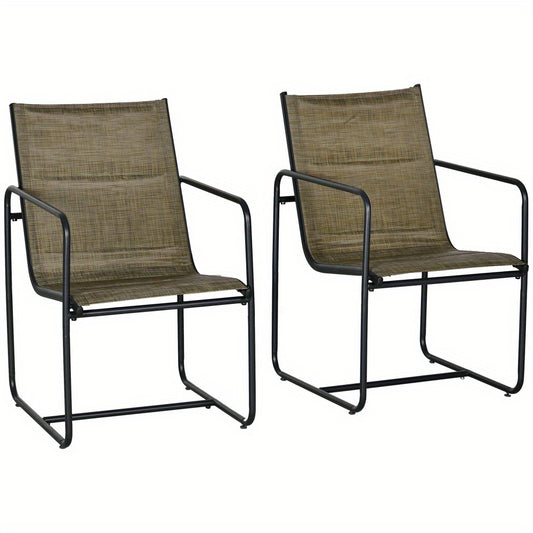 Balkonstoel – Balkonstoel Set – Tuinstoel – Terrasstoel – Buitenstoel – Met Armleuningen – Ademend Zitoppervlak – Stevig Metalen Frame 54x66,5x88 cm