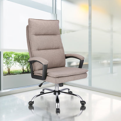 Bureaustoel – Office Chair – Draaistoel – Kantoorstoel – Bureaustoelen Voor Volwassenen – Verstelbare Zithoogte 43-49 cm – Stoffen Bekleding Bruin