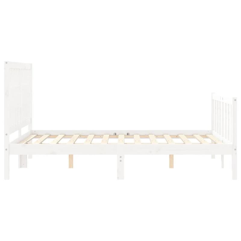 Bed Frame Without Mattress White 120x200cm Wood Solid pine Removable and durable