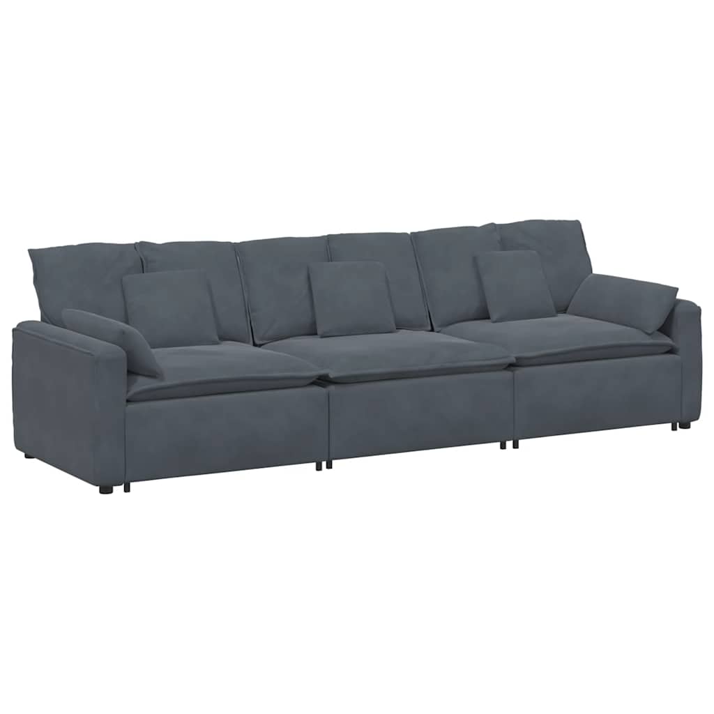 Hoekbank – Modulaire Bank – L-vormige Bank – Zitbank – Loungesofa – Velvet Bekleding – Stevig Metalen Frame – Donkergroen
