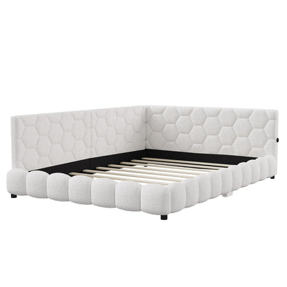 Woolen Sofa Bed – Dagbed – Slaapbank – Bedbank – Logeerbed – 140x200 cm – Wolstof Met Lattenbodem – Wit