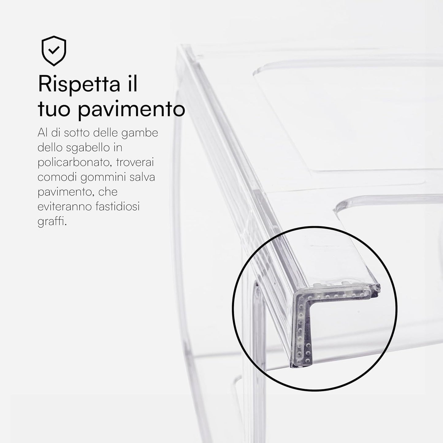 Transparante Stoelen – Doorzichtige Stoel – Kruk – Barkruk – Zitstoel – Polycarbonaat – Ergonomische Rugleuning – Stevige L-Vormige Poten