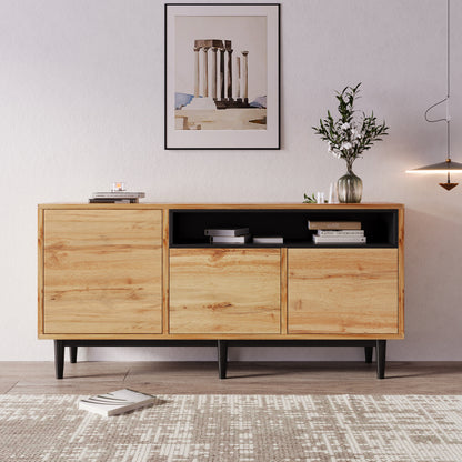 Dressoir – Ladekast – Opbergkast – Buffetkast – Kast – Modern Houten Design – 160x35x76 cm – Ruimtebesparend & Stevig