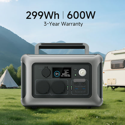 Draagbare Powerstation – Mobiele Batterij – Powerbank – Energiebron – Camping Accu – 299Wh LiFePO4 Batterij – 1200W Piekvermogen - QUORE