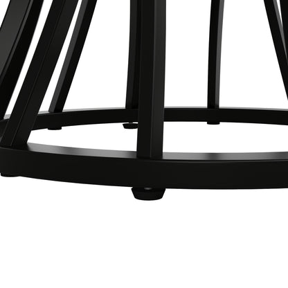 Modern Round Dining Table - Marble-like top, Seats 4-6 People, Space-Saving Design for Dining Room, Living Room, Kitchen - Easy Assembly Required, Dining Room Table, Metal Legs Table