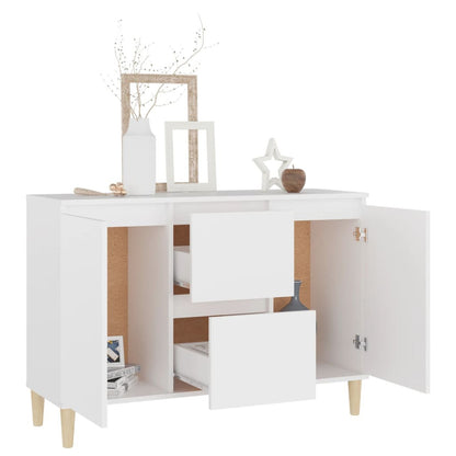 Sideboard White 103.5x35x70cm Engineered Wood Side Cabinet Organizer Storage Cabinet Storage Box for Bedroom, Living Room, Bathroom, Home Furniture
